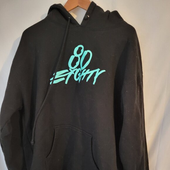 Men's 80Eighty Hoodie Sweatshirt Black XXL 2XL - Picture 1 of 2